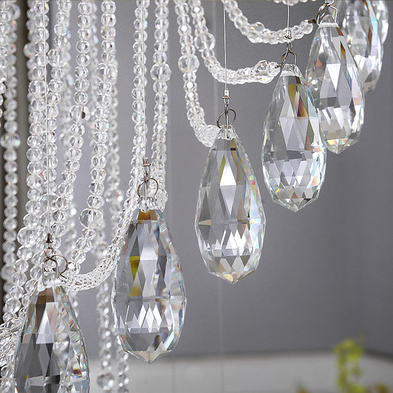 Modern Luxury Large K9 Spiral Crystal Chandelier