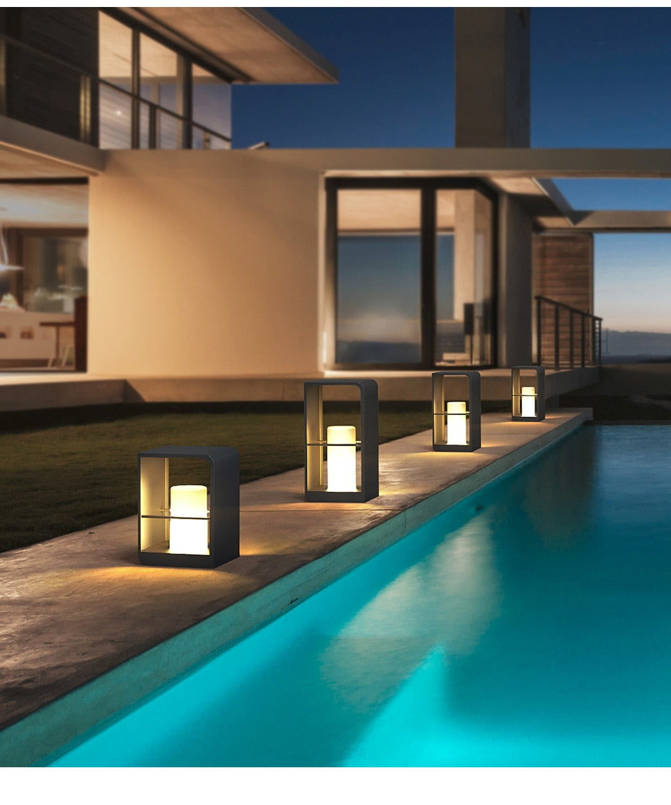 Garden Pathway Solar Led Light Lawn Lamps Waterproof Auto On/off