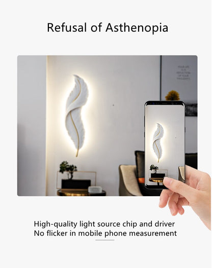 Led Feather Wall Lamp