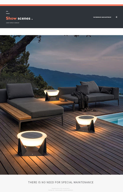 Outdoor Solar Lights Garden Light Column Lamps Waterproof Fence Gate Cap Light