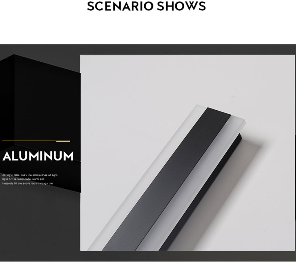 Modern Waterproof Outdoor Long Strip LED Wall Lamp on Sale