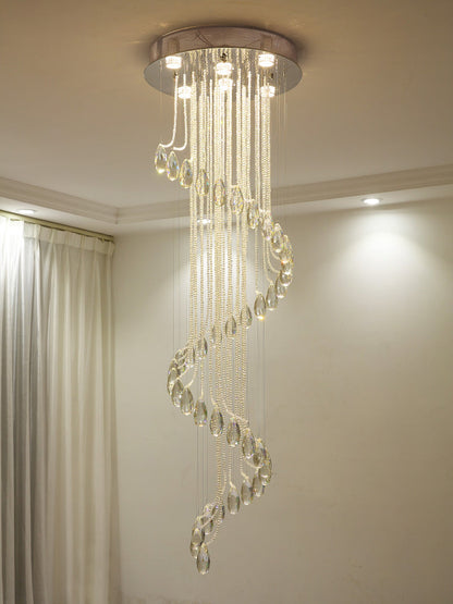 Modern Luxury Large K9 Spiral Crystal Chandelier