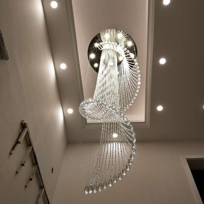 Modern Luxury Large K9 Spiral Crystal Chandelier