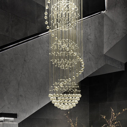 Modern Spiral LED Crystal Chandelier - Fixture for Staircase