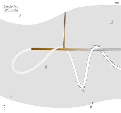 Modern Golden Led Chandelier Shiny Line