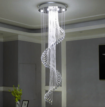 Modern Luxury Large K9 Spiral Crystal Chandelier