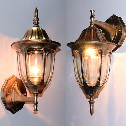 European vintage bronze aluminum courtyard waterproof outdoor wall sconce lamp