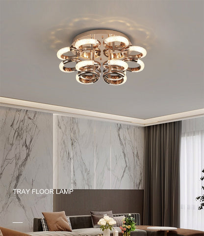 Postmodern Nordic Luxury Golden Ring Iron Chandelier
