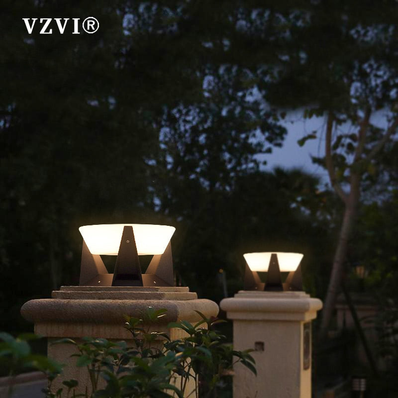Outdoor Solar Lights Garden Light Column Lamps Waterproof Fence Gate Cap Light