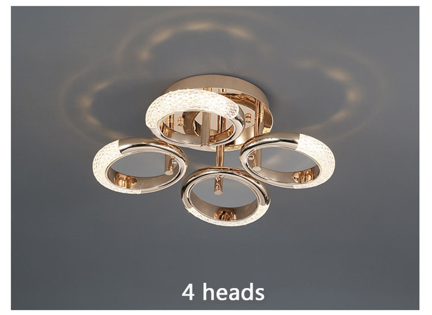 Postmodern Nordic Luxury Golden Ring Iron Chandelier