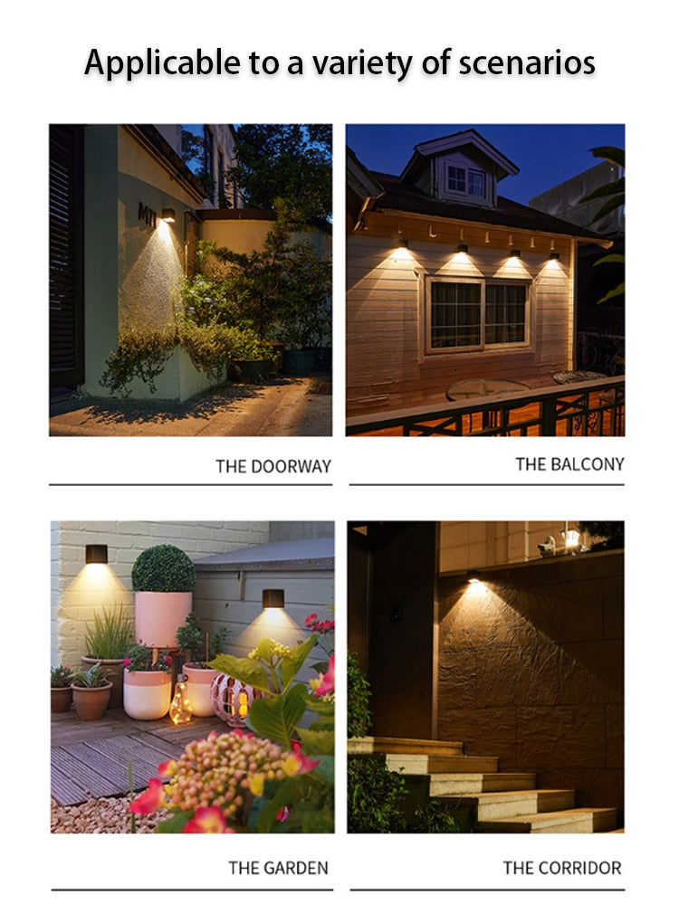 LED Wall Lamp Solar Light Sunlight Sensor IP65 Waterproof