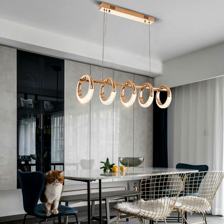 Postmodern Nordic Luxury Golden Ring Iron Chandelier