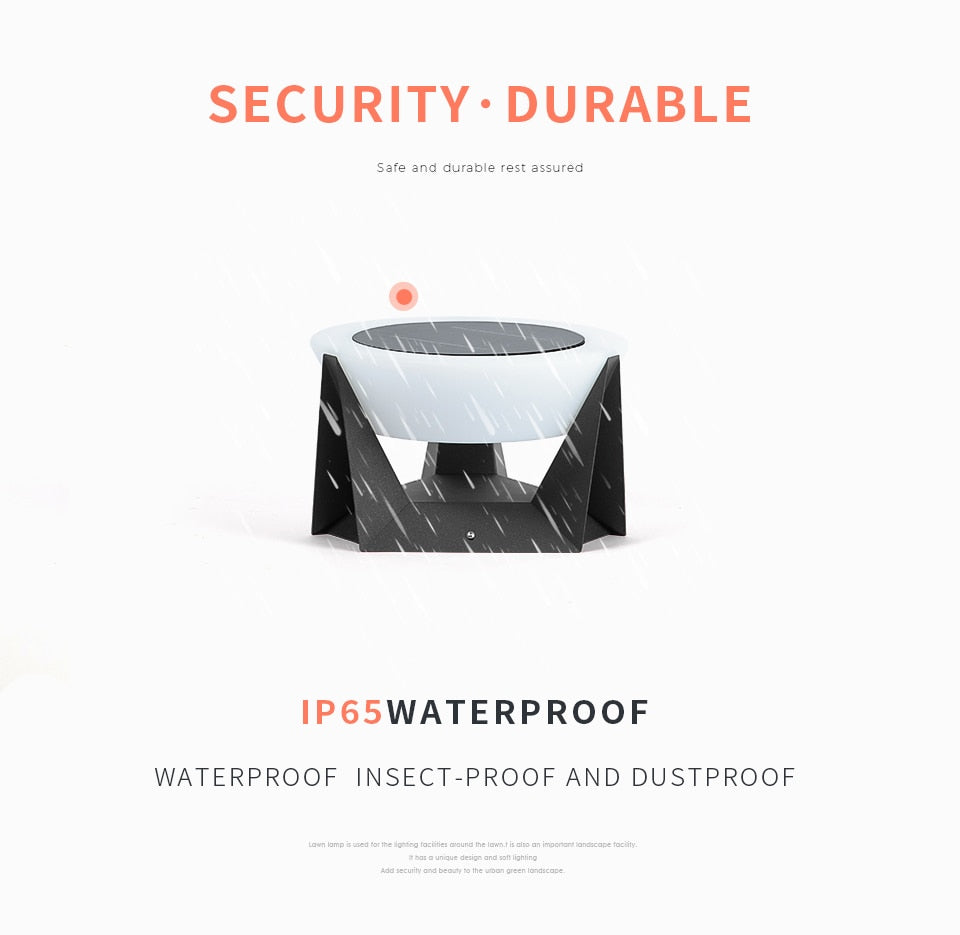 Outdoor Solar Lights Garden Light Column Lamps Waterproof Fence Gate Cap Light