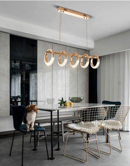 Postmodern Nordic Luxury Golden Ring Iron Chandelier