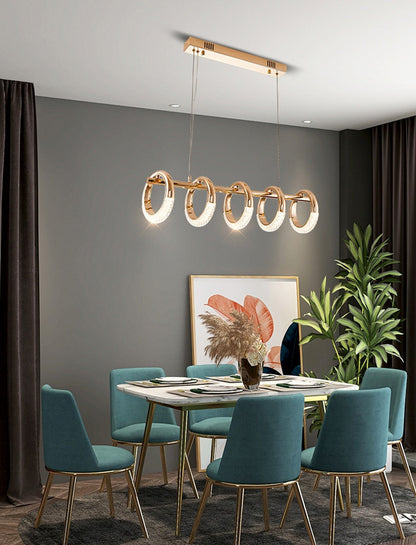 Postmodern Nordic Luxury Golden Ring Iron Chandelier