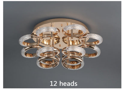 Postmodern Nordic Luxury Golden Ring Iron Chandelier