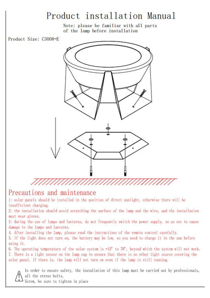 Outdoor Solar Lights Garden Light Column Lamps Waterproof Fence Gate Cap Light
