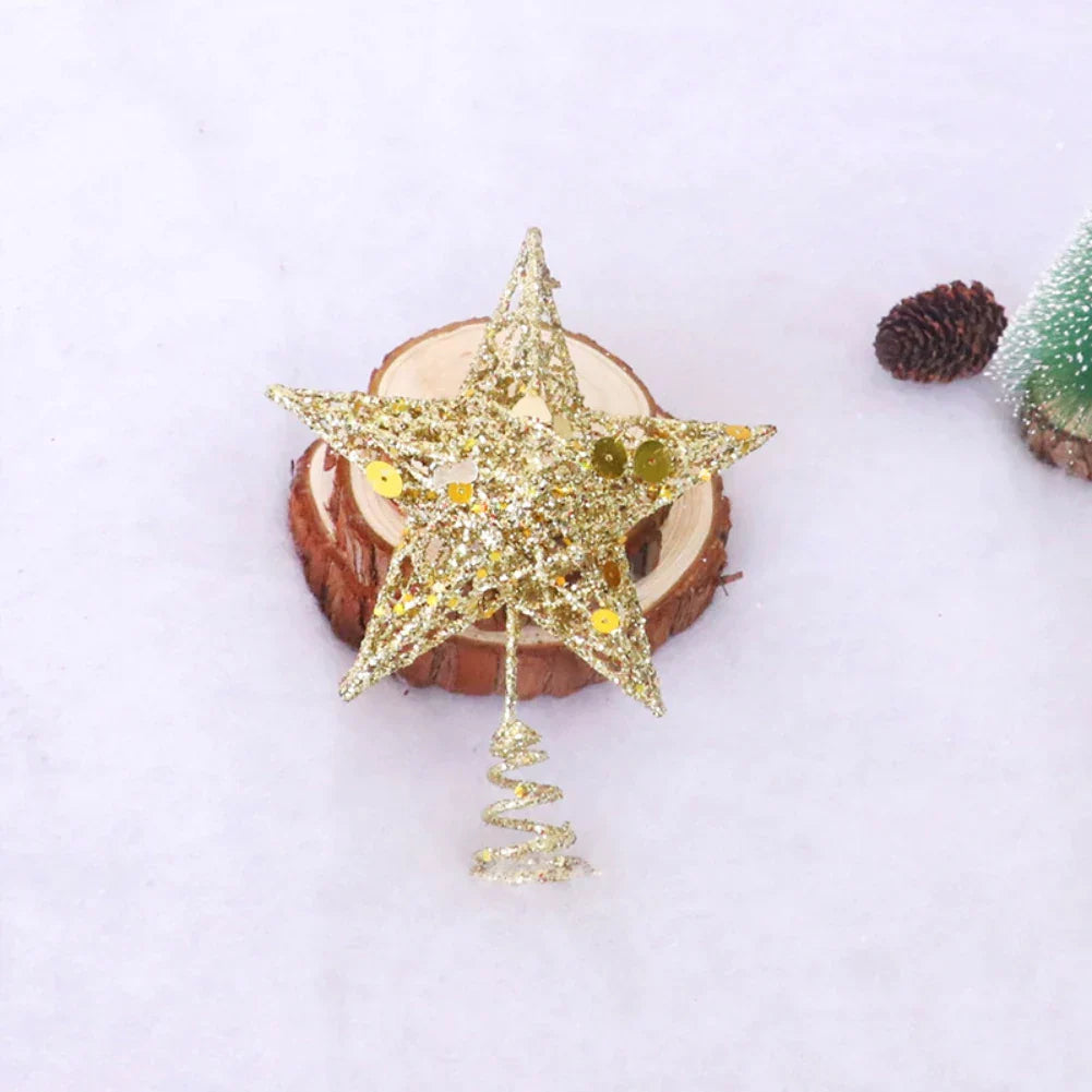 Gold Glitter Christmas Tree Topper Iron Star
