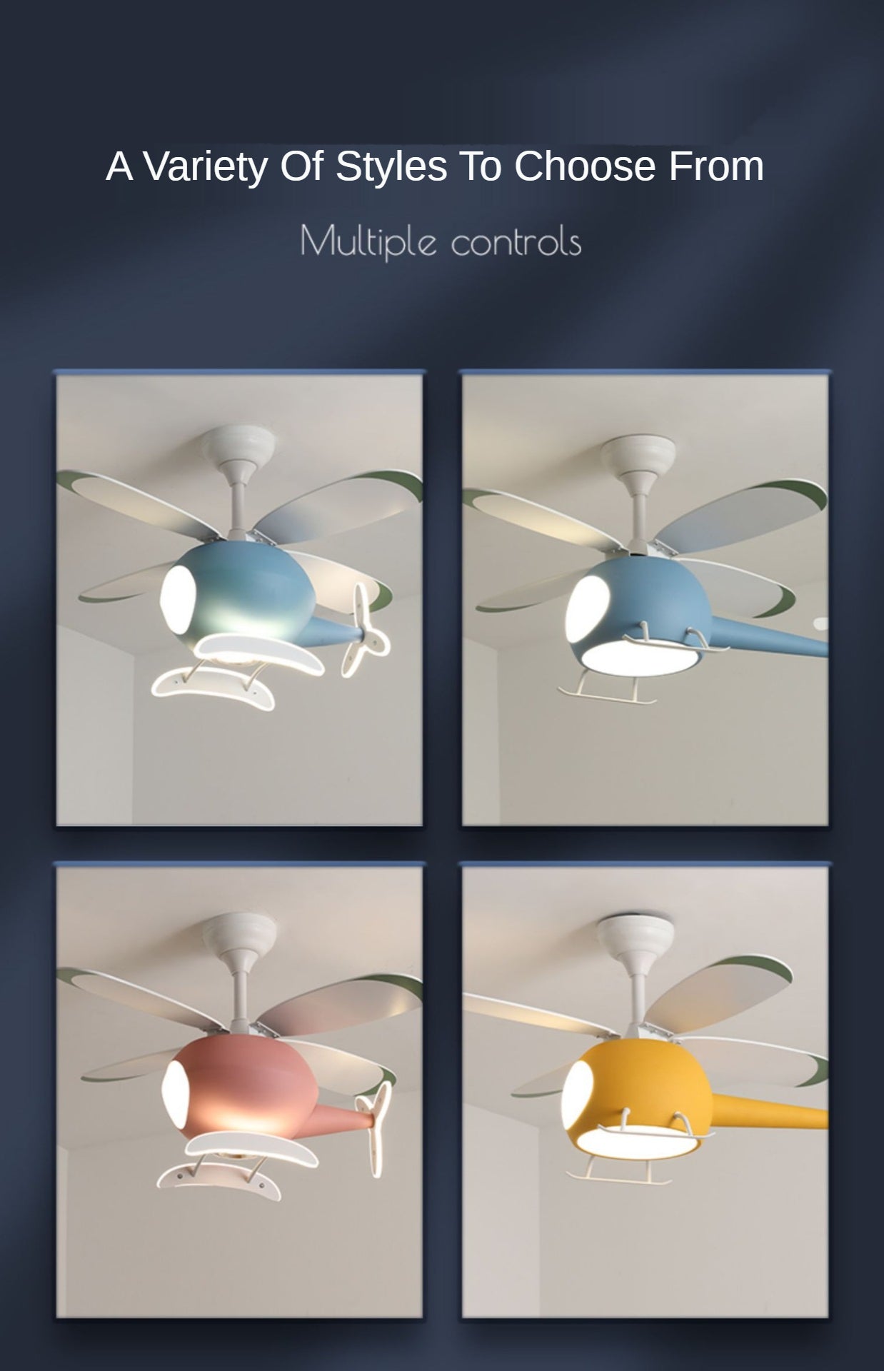 Children's Room Airplane Ceiling Fan Lights