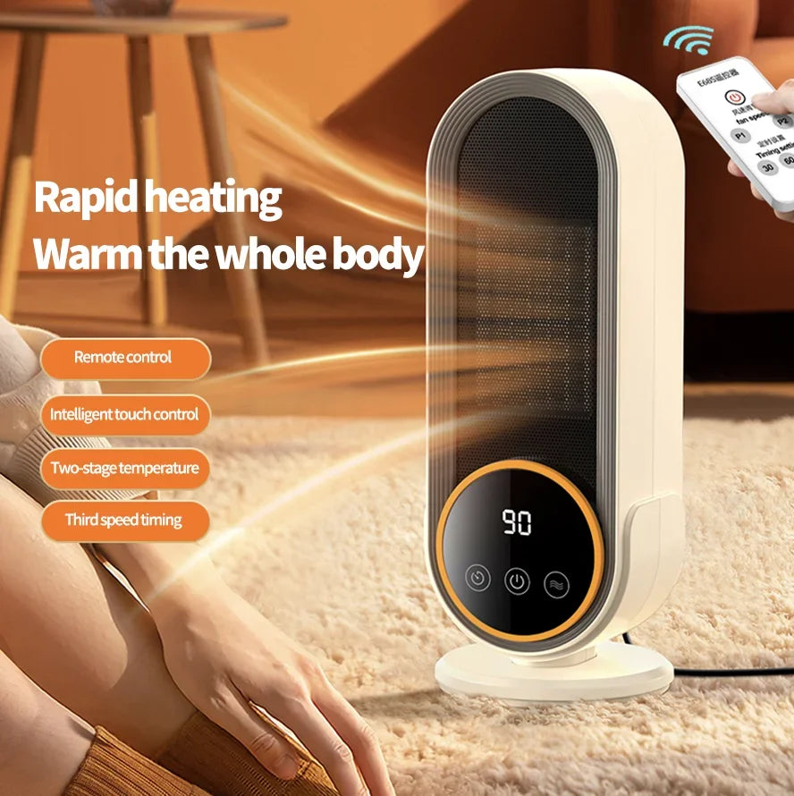 Fan Heater Portable 1200W Touch Screen With Remote Control and Timing
