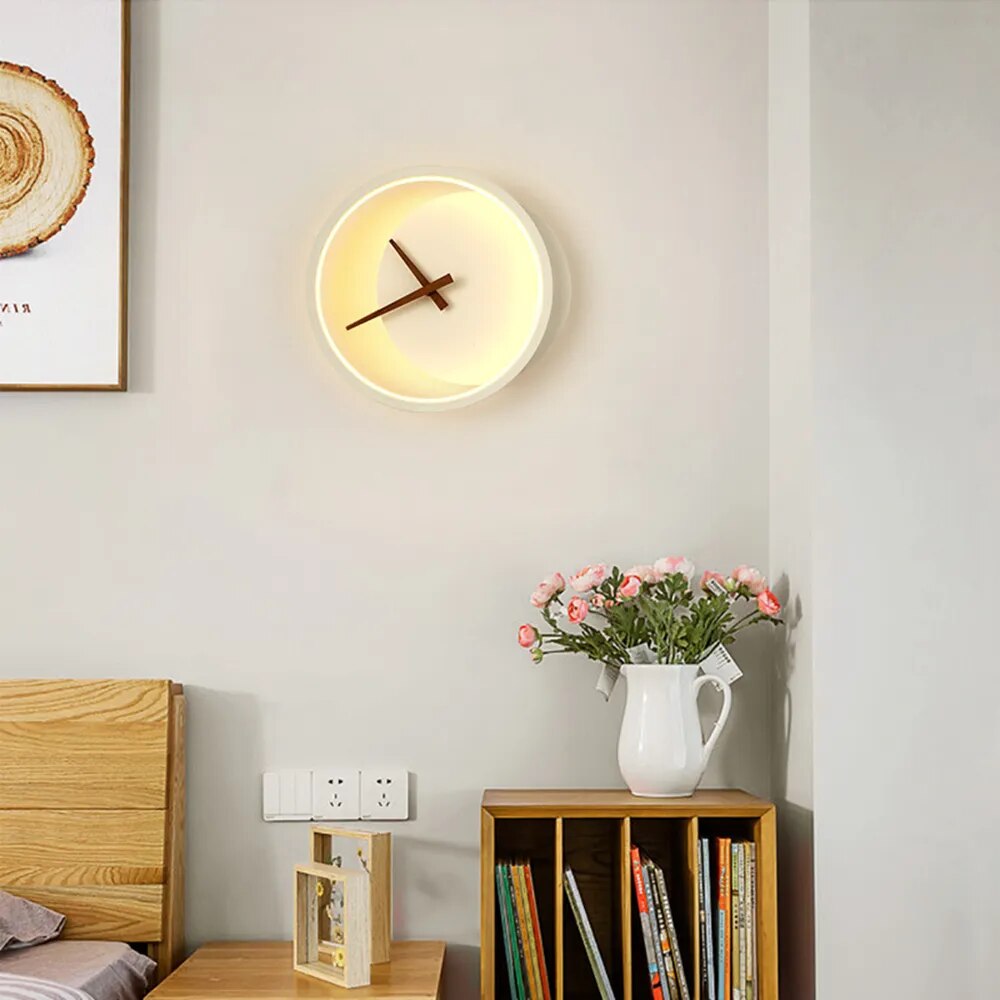 LED Clock Wall Lamp