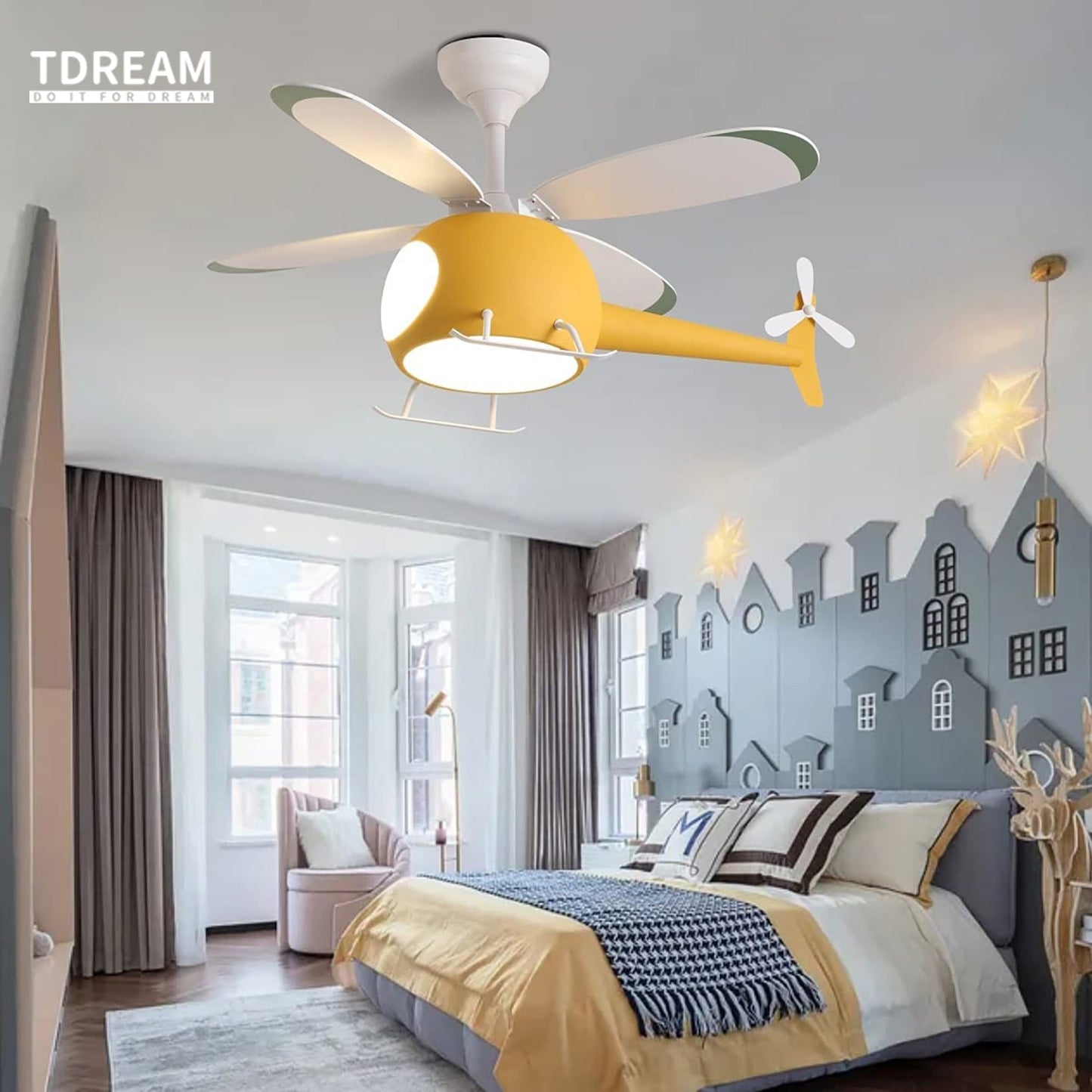 Children's Room Airplane Ceiling Fan Lights