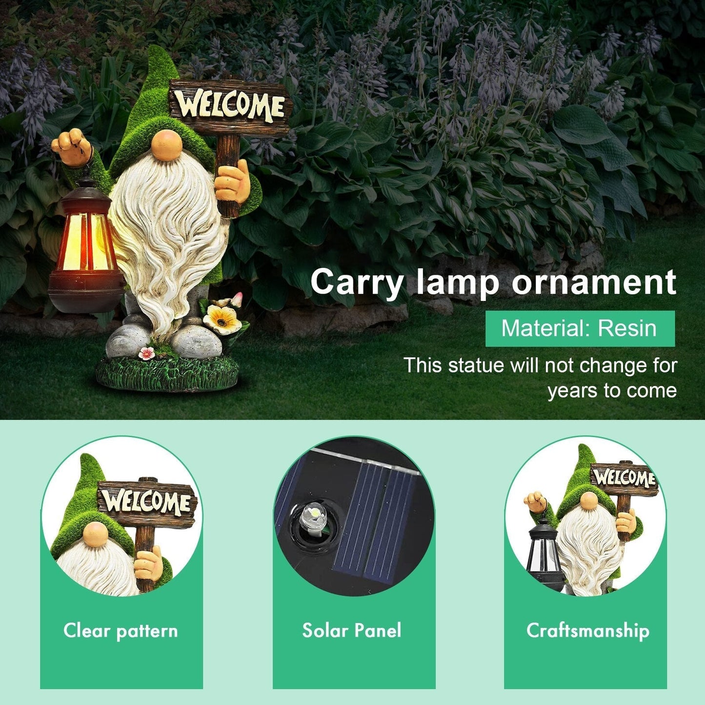 Solar LED Light Animals Decorative Figurine With Light Outdoor Garden Lawn
