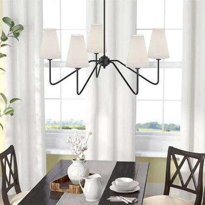 French Linen Shades Modern Chandelier