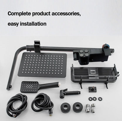 Thermostatic Digital Display Rain Shower Faucet Bidet Faucet Spout Faucet Bathroom Faucet Set