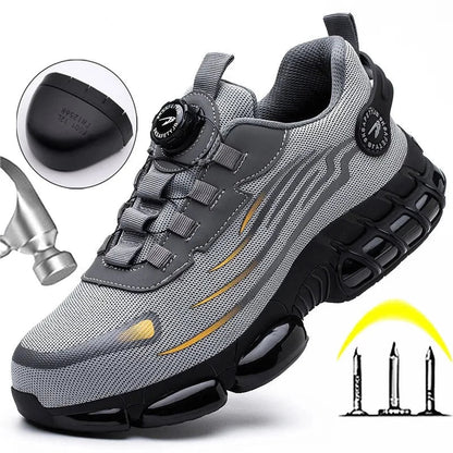 New Indestructible Rotating Button Work Sneakers Safety Shoes