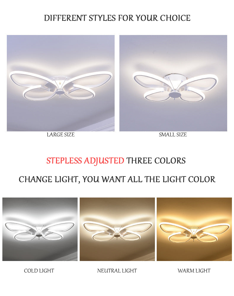 Modern LED Butterfly LED Ceiling Lamp Dimmable