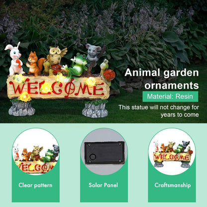 Solar LED Light Animals Decorative Figurine With Light Outdoor Garden Lawn