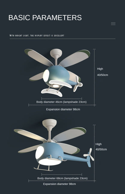 Children's Room Airplane Ceiling Fan Lights