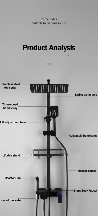 Thermostatic Digital Display Rain Shower Faucet Bidet Faucet Spout Faucet Bathroom Faucet Set