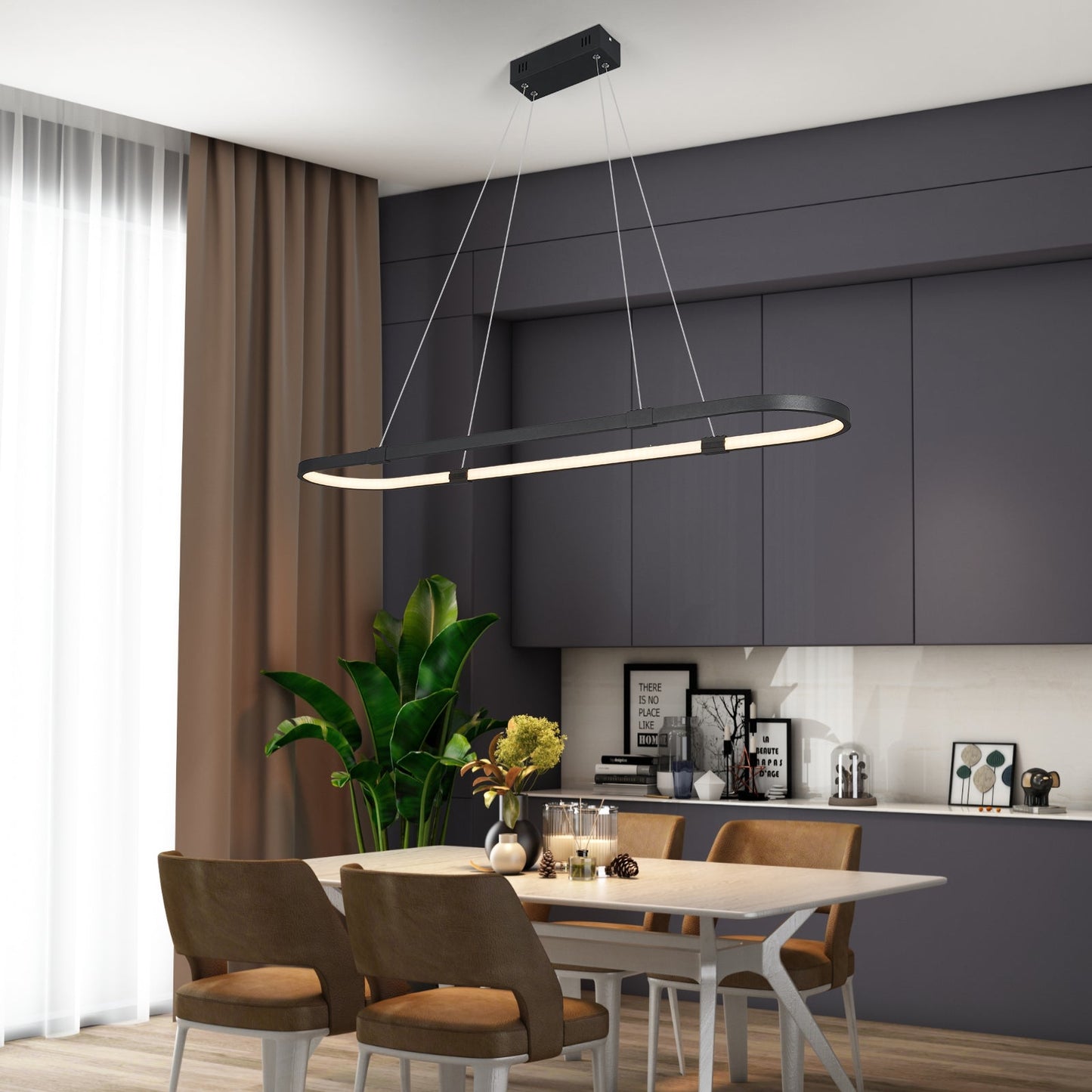 NEO Gleam Minimalist Modern Chandelier For Dining Room Kitchen Bar