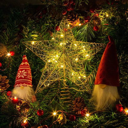 Gold Glitter Christmas Tree Topper Iron Star