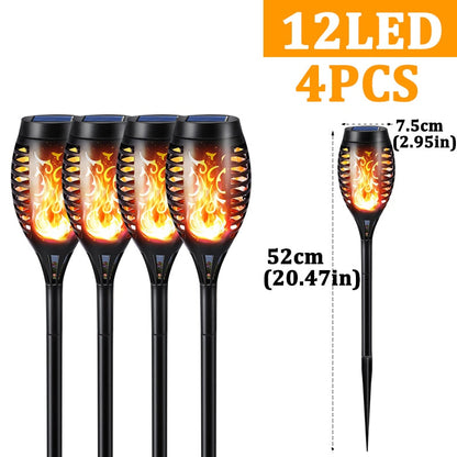 Outdoor Solar Powered Torch Lights Waterproof Garden Patio Flickering Dancing Flame Lamp