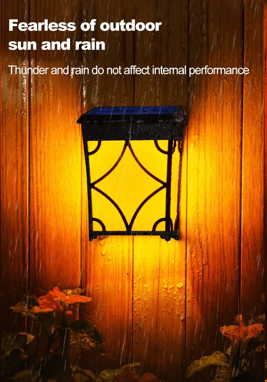 Vintage Solar Powered LED Wall Light Waterproof