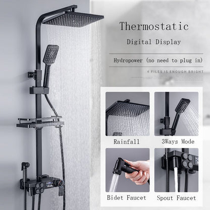 Thermostatic Digital Display Rain Shower Faucet Bidet Faucet Spout Faucet Bathroom Faucet Set