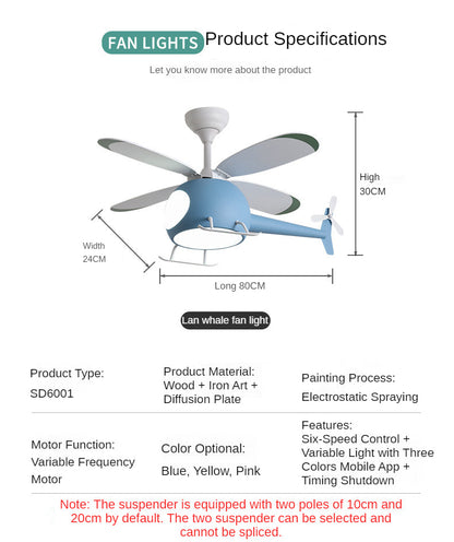 Children's Room Airplane Ceiling Fan Lights