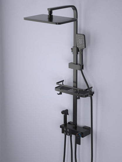 Thermostatic Digital Display Rain Shower Faucet Bidet Faucet Spout Faucet Bathroom Faucet Set