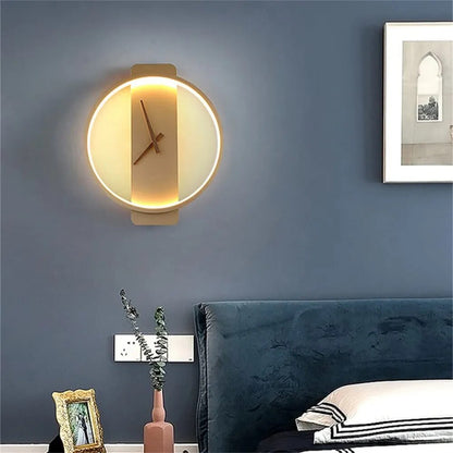 LED Clock Wall Lamp