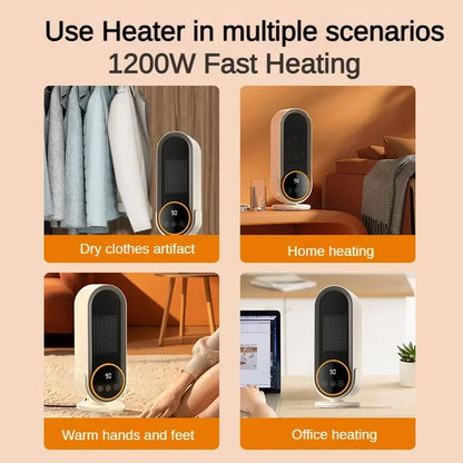 Fan Heater Portable 1200W Touch Screen With Remote Control and Timing