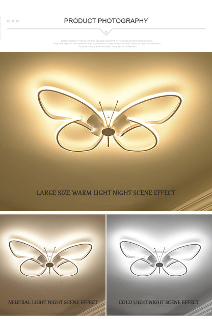Modern LED Butterfly LED Ceiling Lamp Dimmable