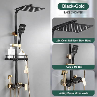 Thermostatic Digital Display Rain Shower Faucet Bidet Faucet Spout Faucet Bathroom Faucet Set