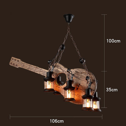 Antique Industrial Retro Wood LED Ceiling Chandelier