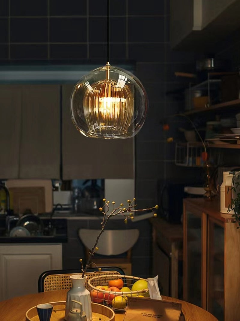 Nordic Modern Glass Pendant Light 3 Colour, DIA 15/20/25CM