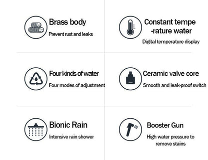 Thermostatic Digital Display Rain Shower Faucet Bidet Faucet Spout Faucet Bathroom Faucet Set