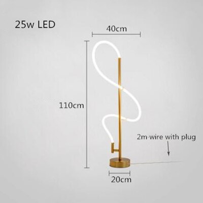 Modern Golden Led Chandelier Shiny Line