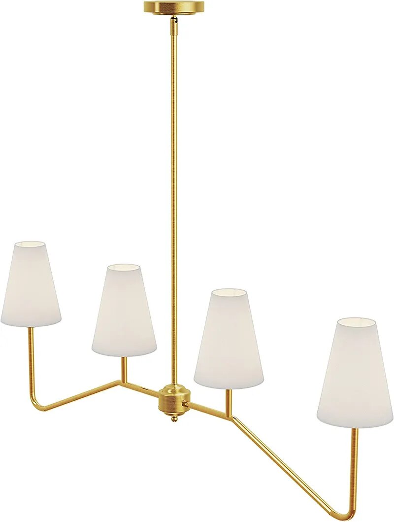 French Linen Shades Modern Chandelier